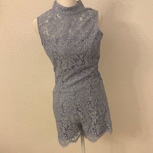 Karina Grimaldi Blue Lace Jumpsuit